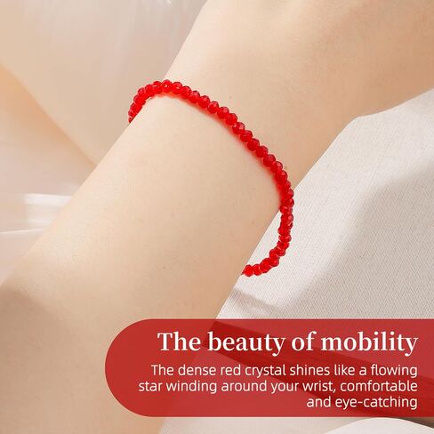 HANGINTHERE Crystal Bracelets for Women, 3mm Crystals, 7 Inches, 0.1 Ounces, Gift Jewelry Velvet Bags in Saudi Arabia
