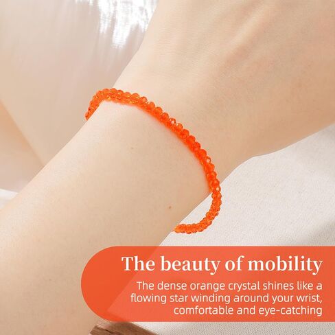 HANGINTHERE Crystal Bracelets for Women, 3mm Crystals, 7 Inches, 0.1 Ounces, Gift Jewelry Velvet Bags in Saudi Arabia
