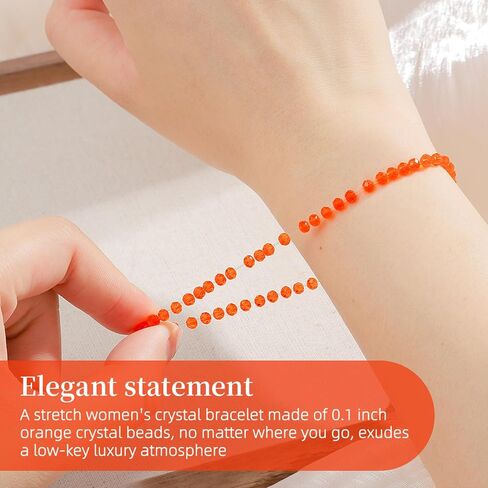 HANGINTHERE Crystal Bracelets for Women, 3mm Crystals, 7 Inches, 0.1 Ounces, Gift Jewelry Velvet Bags in Saudi Arabia