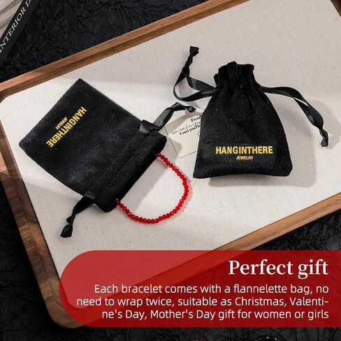 HANGINTHERE Crystal Bracelets for Women, 3mm Crystals, 7 Inches, 0.1 Ounces, Gift Jewelry Velvet Bags in Saudi Arabia