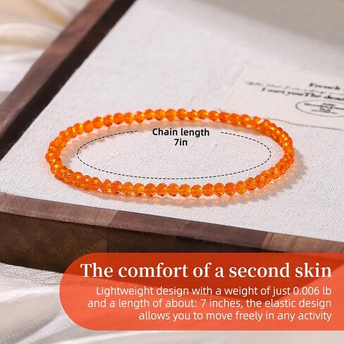 HANGINTHERE Crystal Bracelets for Women, 3mm Crystals, 7 Inches, 0.1 Ounces, Gift Jewelry Velvet Bags in Saudi Arabia