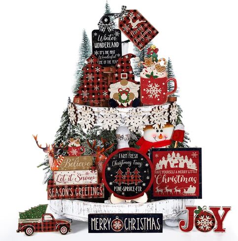 20 Pcs Graduation Tiered Tray Decorations Set Class of 2025 Tiered Tray Decor 2025 Senior Graduates Wood Table Decorations Truck Wooden Signs Farmhouse for Home Kitchen Table Shelf (Grad) in Kuwait