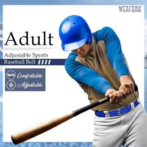 WERFORU Elastic Softball Belt Men/Youth Baseball Uniform Belt Stretch Softball Uniform Belt for Men/Youth with Silver Buckle in Kuwait
