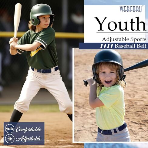 WERFORU Elastic Softball Belt Men/Youth Baseball Uniform Belt Stretch Softball Uniform Belt for Men/Youth with Silver Buckle in Kuwait