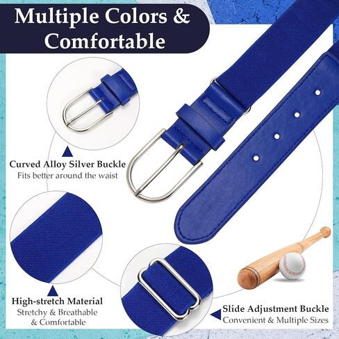 WERFORU Elastic Softball Belt Men/Youth Baseball Uniform Belt Stretch Softball Uniform Belt for Men/Youth with Silver Buckle in Kuwait