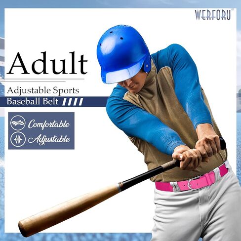 WERFORU Elastic Softball Belt Men/Youth Baseball Uniform Belt Stretch Softball Uniform Belt for Men/Youth with Silver Buckle in Kuwait