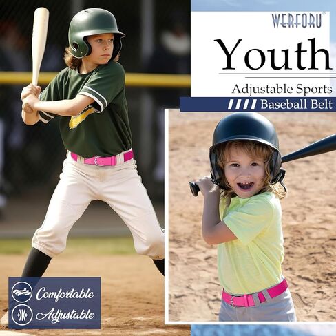 WERFORU Elastic Softball Belt Men/Youth Baseball Uniform Belt Stretch Softball Uniform Belt for Men/Youth with Silver Buckle in Kuwait