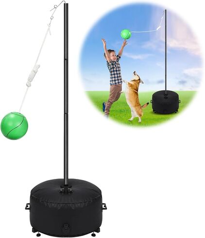 مجموعة كرة حبل شديدة التحمل من GADFISH مع كرة وحبل، أعمدة كرة حبل بارتفاع قابل للتعديل، قاعدة حامل مطورة، مجموعة كرة حبل محمولة للأنشطة العائلية الممتعة للفناء الخلفي الداخلي والخارجي، الحديقة، الشاطئ in Kuwait