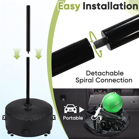 مجموعة كرة حبل شديدة التحمل من GADFISH مع كرة وحبل، أعمدة كرة حبل بارتفاع قابل للتعديل، قاعدة حامل مطورة، مجموعة كرة حبل محمولة للأنشطة العائلية الممتعة للفناء الخلفي الداخلي والخارجي، الحديقة، الشاطئ in Kuwait