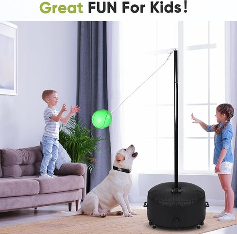 مجموعة كرة حبل شديدة التحمل من GADFISH مع كرة وحبل، أعمدة كرة حبل بارتفاع قابل للتعديل، قاعدة حامل مطورة، مجموعة كرة حبل محمولة للأنشطة العائلية الممتعة للفناء الخلفي الداخلي والخارجي، الحديقة، الشاطئ in Kuwait