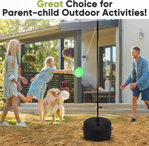 مجموعة كرة حبل شديدة التحمل من GADFISH مع كرة وحبل، أعمدة كرة حبل بارتفاع قابل للتعديل، قاعدة حامل مطورة، مجموعة كرة حبل محمولة للأنشطة العائلية الممتعة للفناء الخلفي الداخلي والخارجي، الحديقة، الشاطئ in Kuwait