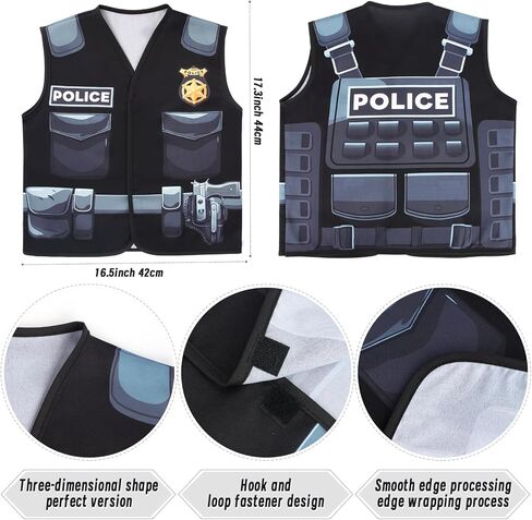 Kyson 8Pcs Police Costume Kit for Boys Police Officer Cop Dress Up Accessories Halloween Career Day in Kuwait