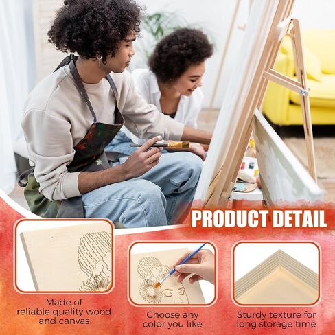 Humyoun 12 Sets Pre Drawn Wooden Panels for Painting Craft for Adult Sip and Paint Kit 8 x 8 Inch Pre Printed Wood Panels Kit for Beginners, Adults, Party Favor and DIY Crafts(Women Style) in Saudi Arabia