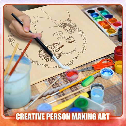 Humyoun 12 Sets Pre Drawn Wooden Panels for Painting Craft for Adult Sip and Paint Kit 8 x 8 Inch Pre Printed Wood Panels Kit for Beginners, Adults, Party Favor and DIY Crafts(Women Style) in Saudi Arabia