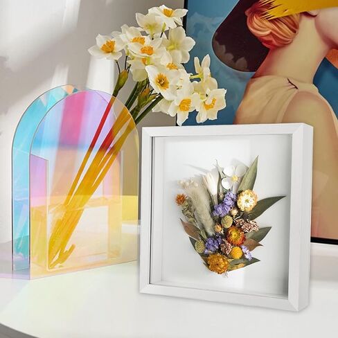 2 قطعة إطار صندوق الظل 11 × 14 صندوق عرض الظل 1.2 بوصة عمق داخلي صندوق ظلال الزهور كبير صندوق الظل إطار الصورة إطار صندوق الظل الخشبي مع باب للجدار وعرض الطاولة (أبيض) in Saudi Arabia