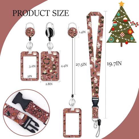 ID Badge Holder with Lanyard,Christmas Theme Badge Holder with Lanyard Badge Holders ID Card Holders for Badges Badge Holder for Women Teacher ID Badge Holder Cute Lanyards for ID Badges in Kuwait