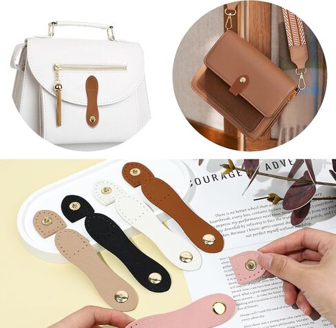 8Pcs Leather Snap Buckles Leather Snap 5 Colors Leather Tab Closure Suitable for Wallet Bag Holder,Laptop Wallet Making DIY Craft in Saudi Arabia