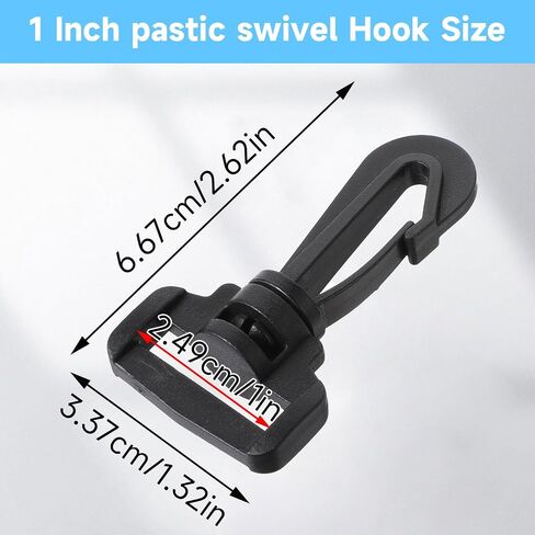 DIVINA VITAE 15Pcs Plastic Clips for Straps, 1 Inch Swivel Hook Nylon Webbing Hook Clip Plastic Clip for Repair Or Replace Damaged Hooks in Saudi Arabia