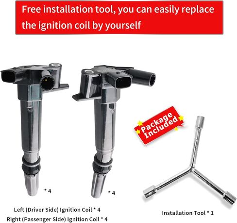 Set of 8 Ignition Coils UF631 UF639 Compatible with 2010-2017 Ford F150 F250 F-350 - V8 6.2L Replaces C1800 in Kuwait