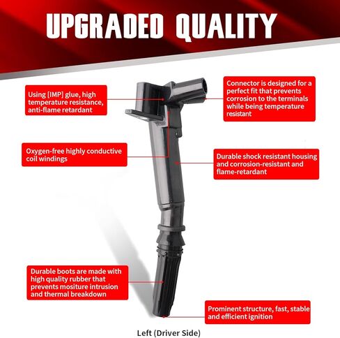 Set of 8 Ignition Coils UF631 UF639 Compatible with 2010-2017 Ford F150 F250 F-350 - V8 6.2L Replaces C1800 in Kuwait