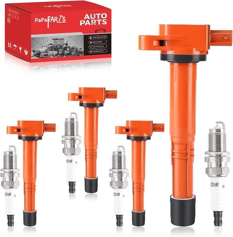 مجموعة من 4 ملفات إشعال UF311 وقابس إشعال إيريديوم متوافق مع Acura CSX RSX Honda Accord Civic CR-V Element Pilot 2.0L 2.4L 3.5L in Kuwait