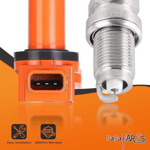 مجموعة من 4 ملفات إشعال UF311 وقابس إشعال إيريديوم متوافق مع Acura CSX RSX Honda Accord Civic CR-V Element Pilot 2.0L 2.4L 3.5L in Kuwait