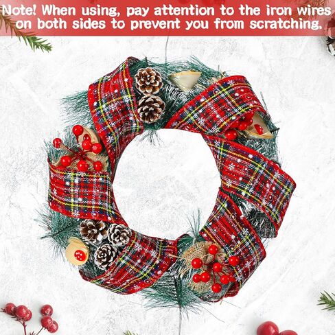 36 ياردة / 12 لفة شريط عيد الميلاد 2.5 بوصة أشرطة سلكية واسعة الجاموس منقوشة حافة سلكية أشرطة عيد الميلاد المطبوعة شريط سلكي ندفة الثلج منقوشة الشريط لفة DIY بها بنفسك إكليل عيد الميلاد الأقواس الحرف الديكور in Kuwait