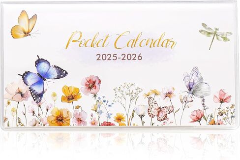 Pocket Calendar 2025-2026,Small Pocket Planner 2025-2026 for Purse3.5x6.5In, 24 Month Organizer from Jan 2025 -December 2026 (Bulterfly) in Saudi Arabia