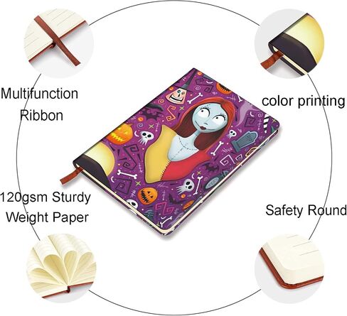 Jack and Sally Gifts Leather Notebook Always Remember You’re Braver Than You Believe Leather Notebook Inspirational Gifts for Women Girls Halloween Christmas Gifts for Son Daughter Friends (A7 4.3X3.2INCH jack) in Saudi Arabia