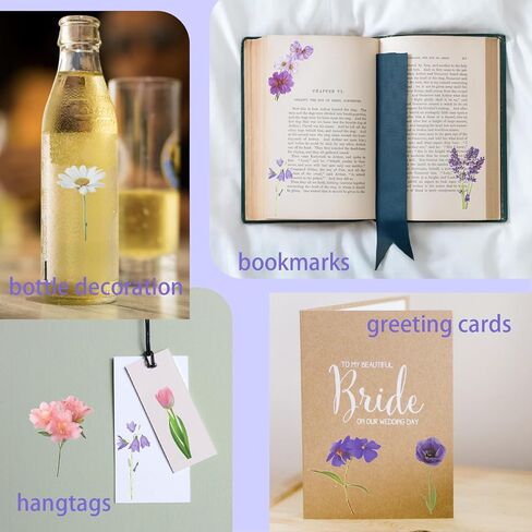 120Pcs Flower Stickers for Scrapbooking, Transparent Floral Stickers Set for Scrapbook Supplies,Craft, Card, Laptop, (60 Styles) (Purple Theme) in Saudi Arabia