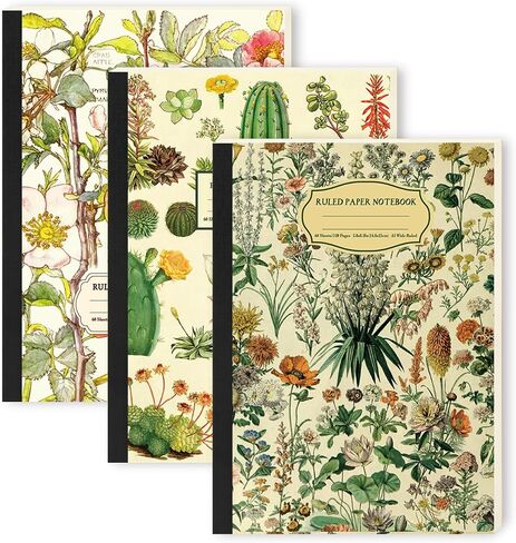 qianshan 5.8"x8.3" A5 Small Size Travel Journal Notebook, Wide Ruled Notebook Paper, 120 pages/60 Sheets, Journal Subject Notebooks for Work, Office Note Taking. Aesthetic Composition Cactus in Saudi Arabia