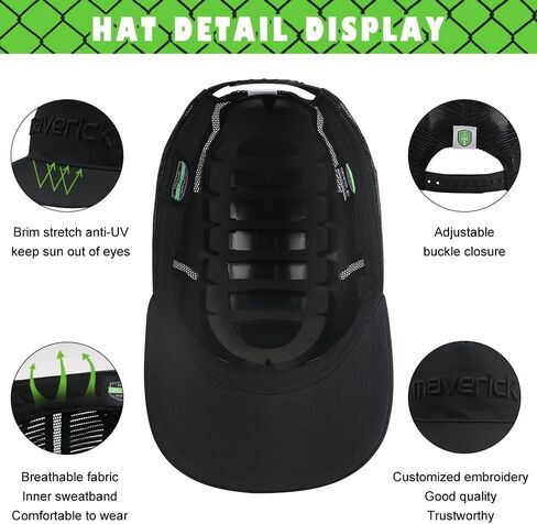 GREEN DEVIL Maverick-Air Safety Bump Cap Baseball Cap Style Head Protection Hard Hat for Men Women Lightweight Breathable in Saudi Arabia