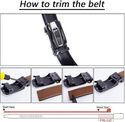 DOOPAI Men's Ratchet Leather Belt Set - 2 Pack Sliding Belt Adjustable For Gift Mens Dress Casual 1 3/8",Cut for Fit in Saudi Arabia