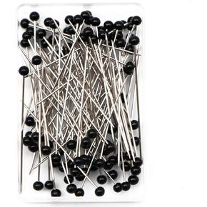 100Pcs Black PATIKIL Sewing Pins,Ball Glass Head Straight Quilting Pin for Dressmaker Decorations,Locate,Secure Overall Length: 38mm / 1.5 inch Pins