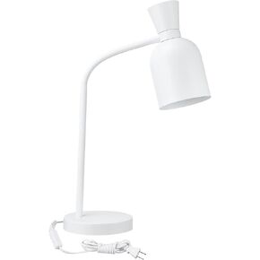 TORCHSTAR Metal Desk Lamp Aesthetic, Vase Shape Design, E26 Base, Max 60W Modern Goose Neck Task Desk Lamp with On/Off Switch, White, for Living Room, Bedroom, Nightstand, Home Office