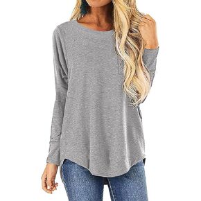LYANER Women's Casual Crewneck Long Sleeve Blouse Tunic Top with Pocket