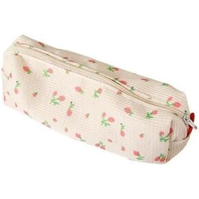Pink Floral Style Pencil Bag Women Pencil Case Pen Holder Coin Pouch Cute Simple Pen Bag Organizer Multifunction Cosmetic Makeup Storage Bag