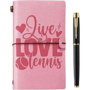 Tennis Gifts Leather Journal Notebook Tennis Gifts for Women, Gifts for Tennis Lover, Tennis Lover Gifts for Men Women Friends Coach Tennis Player