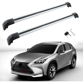 MotorFansClub Roof Racks Cross Bars Fit for Lexus NX NX200 NX200t NX300H NX300 2015 2016 2017 Baggage Luggage Racks Rail Lockable (2 PCS)