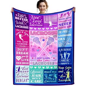 Lacrosse Blanket Gifts for Boys Girls Outdoor Ultra Soft Flannel Lacrosse Team Lacrosse Lovers Blankets and Throws Bed Bedding Couch Sofa for All Seasons 50"X40"