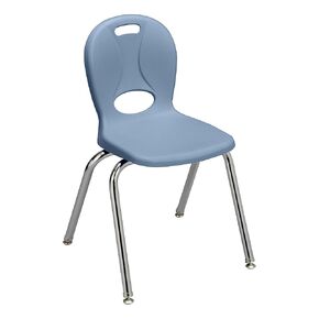 Learniture Structure Series Stacking School Chairs with Contoured Seats, Heavy-Duty Plastic Stacking Classroom Chairs, 18"H, Set of 20, Blue
