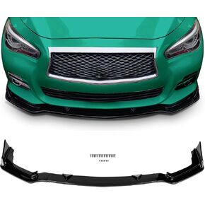 SCITOO 3PCS Black PP Front Bumper Body Kit Spoiler Chin Spoiler Front Bumper Lip Fit for 2014-2017 for Infiniti Q50 Sport Model Only