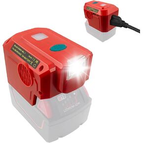 200W Power Supply Inverter for Milwaukee 18V Lithium Battery, TEPULAS DC 18V to AC 120V Modifined Sine Wave Power Inverter Generator, for Milwaukee Powered Station with LED Light & USB Port & Type C