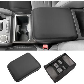 2024 Tacoma Center Console Cover (with Small Mesh Bags) for Toyota Tacoma Console Armrest, Waterproof&Comfy Leather Armrest Cover, 2024 Tacoma Accessories Compatible with Tacoma All Trims