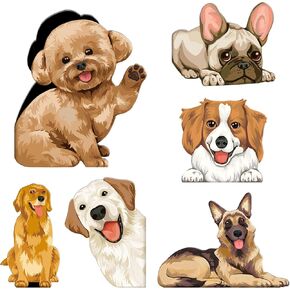 YoeeJob Magnetic Bookmarks for Book Lovers, 6 pcs Magnet Dog Bookmark Pet Magnetic Page Clips Book Markers for Reader/Writer/Women/Men/Girls/Teachers, 6 Styles
