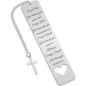 Bible Verse Metal Bookmark Gift - Christening Bookmarks Gifts for Women Men Inspirational Baptism Birthday Gift for Book Lovers Bookworms Book Club Religious Reading Gift