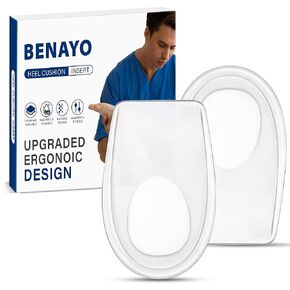 2Pairs Plantar Fasciitis Heel Cups,Shock Absorption Orthotic Inserts,Heel Cushions for Plantar Fasciitis,Heel Pain,Heel Spur,Achilles Tendon,Heel Lifts for Relieves Foot Pressure & Tired Achy Feet.