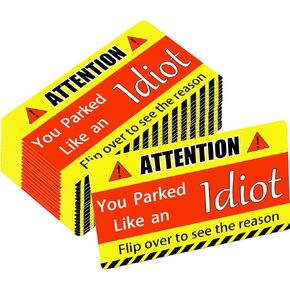 wootile You Parked Like an Idiot Business Cards 3.5"x2" Funny Parking Violation Cards Violation Note Cards with Multi Violation Reasons for Car Owner Prank Gift 50 Pcs