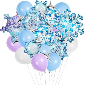 NOVWANG 70 Winter Balloon Large Blue Aluminum Foil Balloons Snowball Snowflake Balloon Winter Wonderland Decorations for Winter Themed Party Baby Shower Christmas Party Decoration