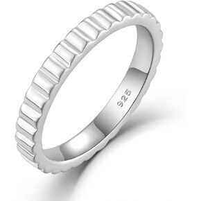 STARCHENIE 925 Sterling Silver Ring for Women Simple Plain 2.5mm Minimalist Stackable Band Statement Ring Size 6-9